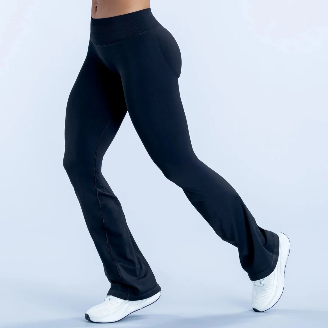 2026 New Model Df Wide Leg Yoga Pants Sports Fitness Tight Three Section Waist Outer Wear Fitness Trousers for Women