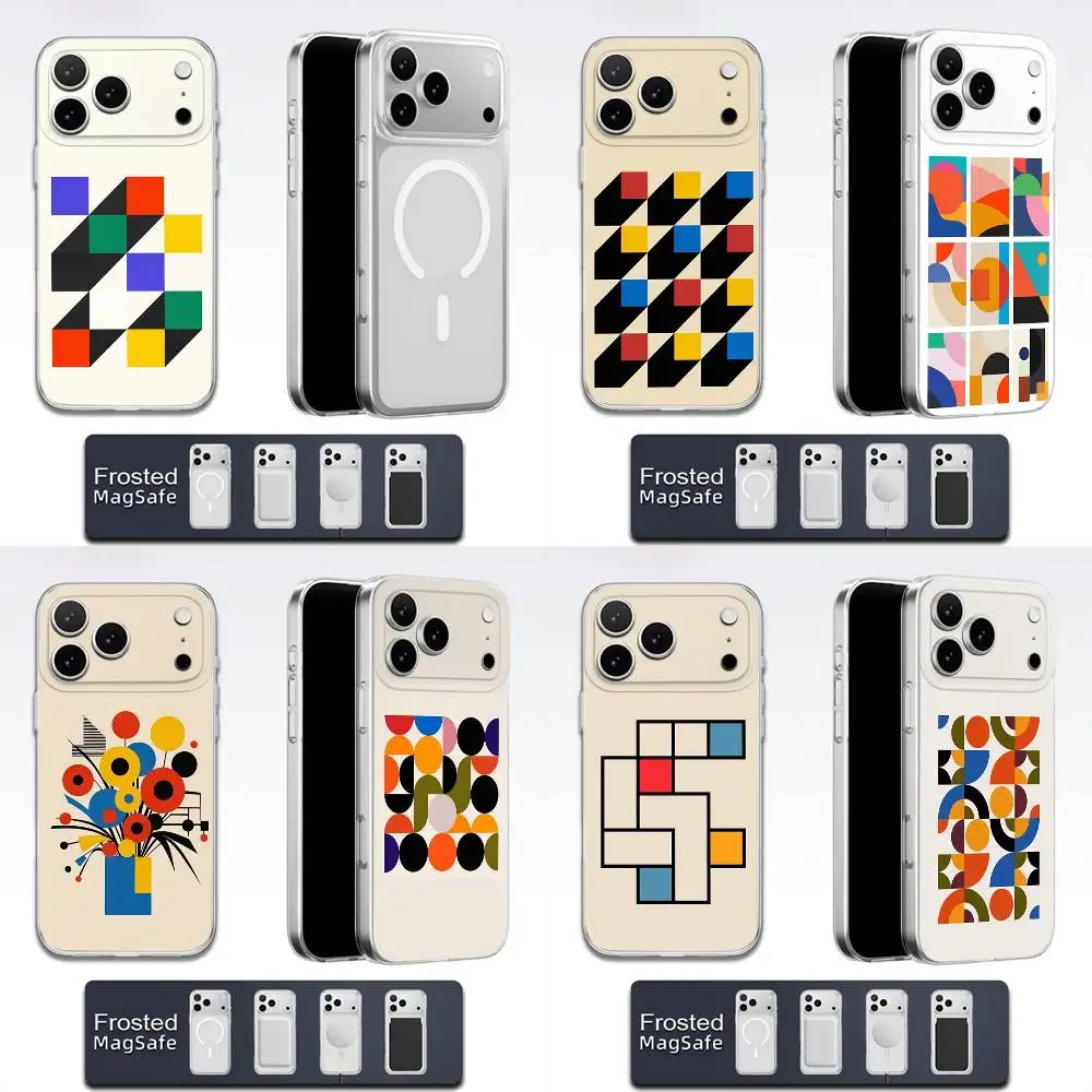 

B-Bauhaus Exhibition Art Phone Case For iPhone 17,16,15,14,13,12,11,Pro,Max,Plus,E,Air,Mini Magsafe Transparent