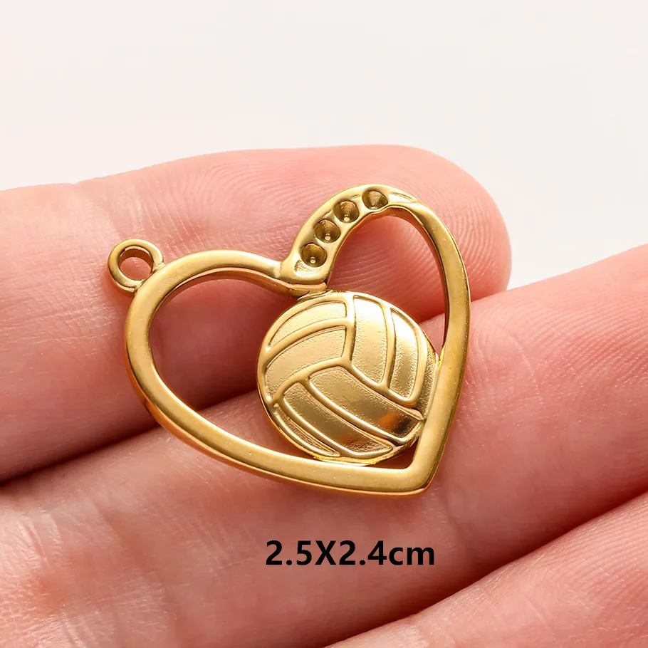 5 Stück/Set Sportanhänger aus Edelstahl: Golfschläger, Basketball, Fußball für Schmuckherstellung, Mode-Sport-DIY-Charms – Detail 14
