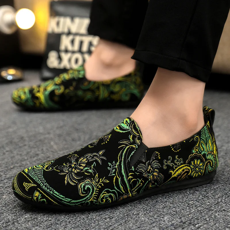 Fashionable men's casual shoe covers lazy shoes soft soled driving shoes single shoes