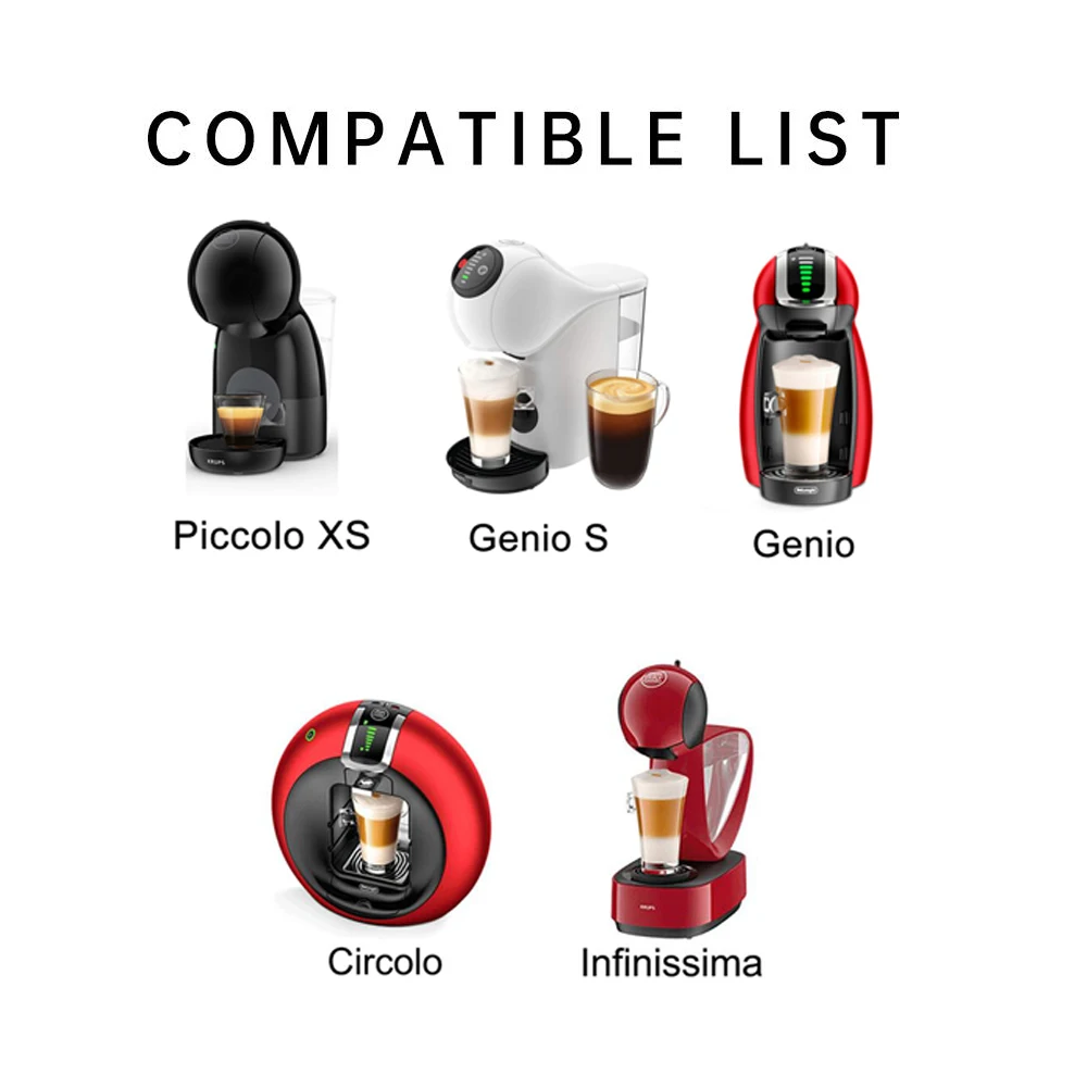 Refillable Coffee Adapter for Genio S & Piccolo XS Maker Reusable Coffee Powder Pod Capsule Holder for Dolce Gusto Machine