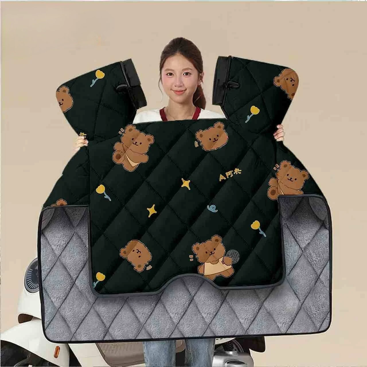 Electric vehicle windshield in winter, increase universal fleece battery thickened motorcycle windproof warm battery car