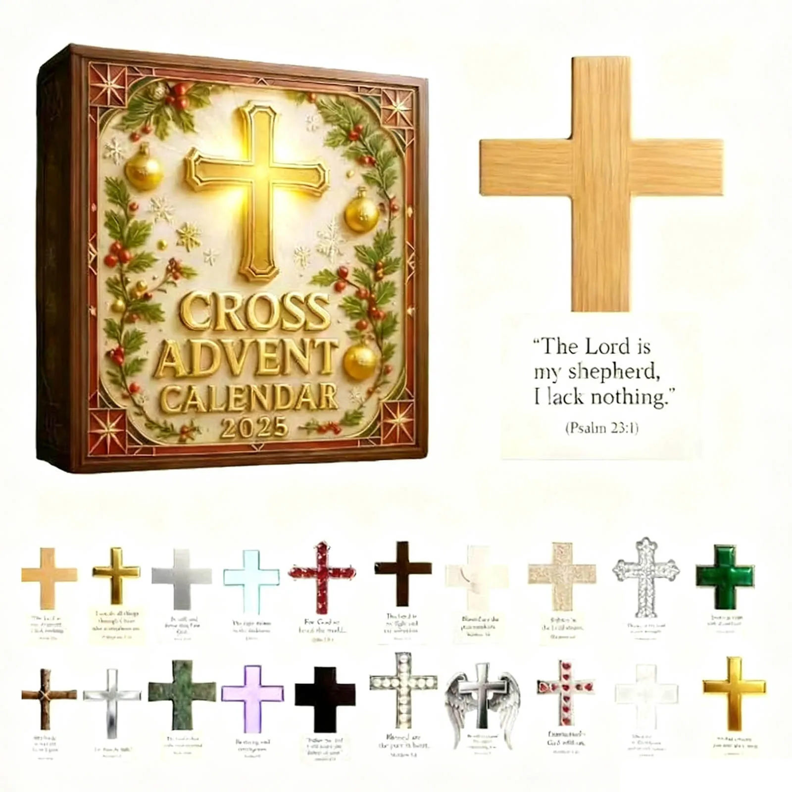 Temporizador Digital con pantalla grande, calendario de Adviento de Navidad que contiene 24 colgantes acrílicos, adecuado para cafetera con temporizador pequeño