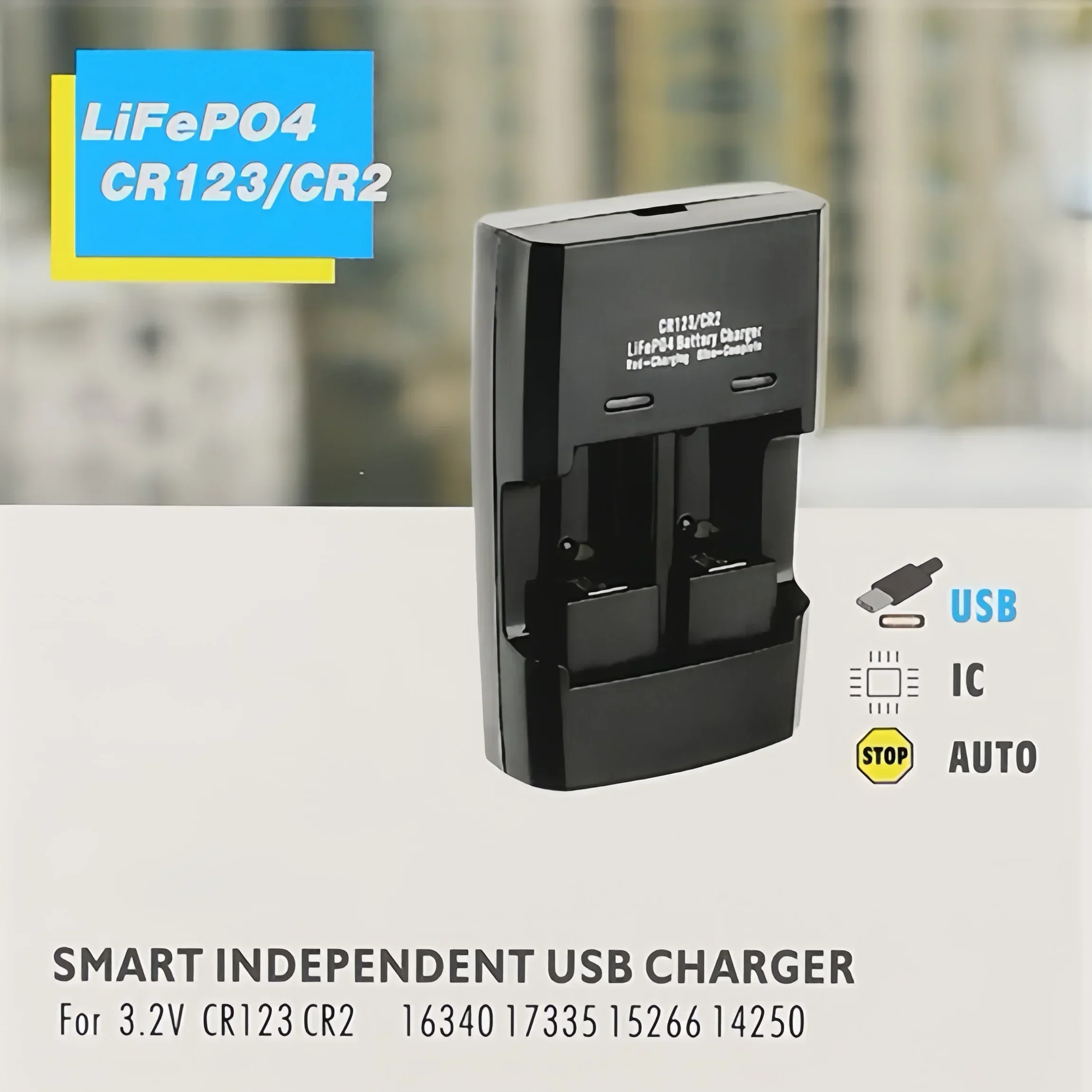 16340 bateria lifepo4 3.2v 700mah cr123a carregador para câmera rádio lanterna monitor de alarme de fumaça campainhas monitor walkie talkie