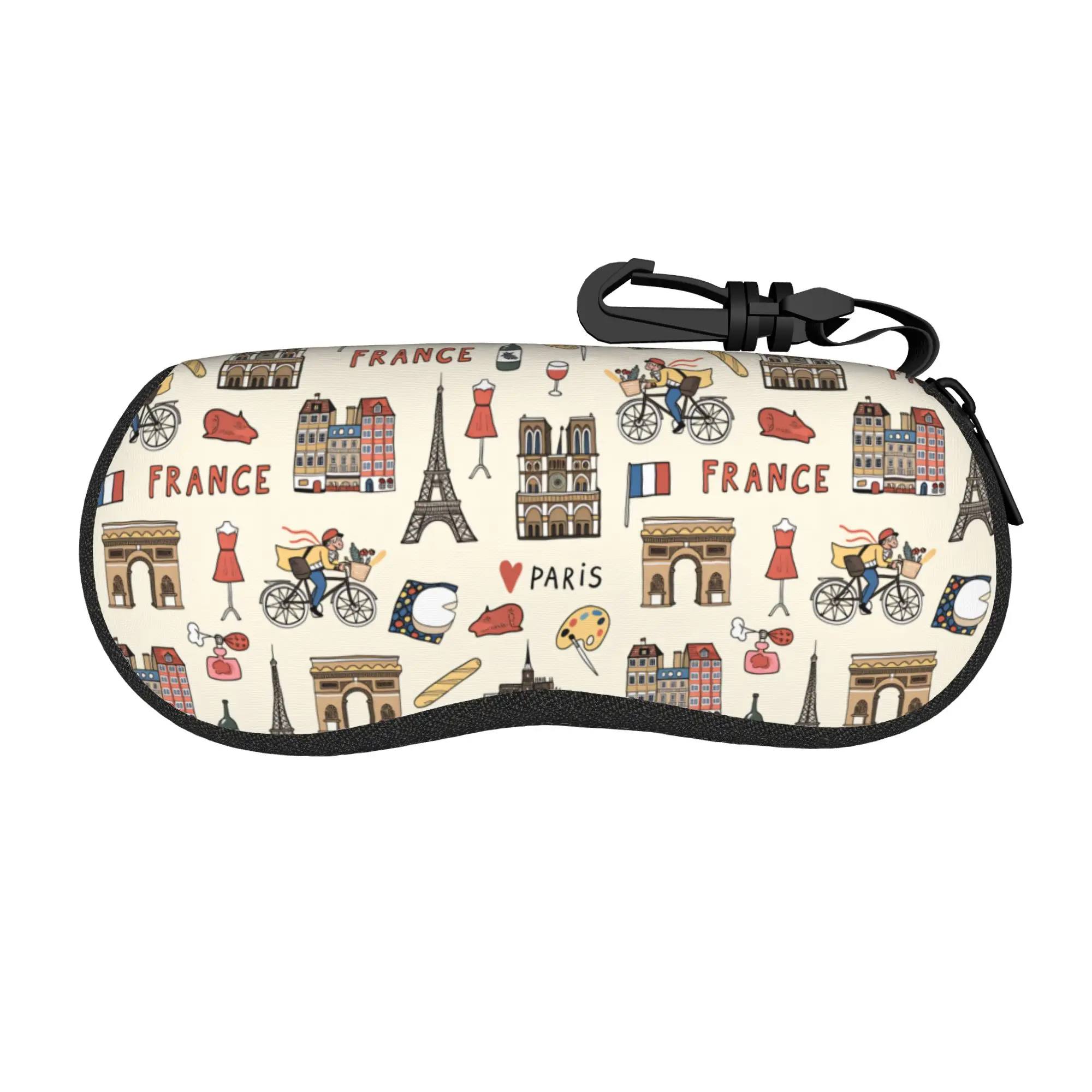 Funda para gafas de sol de París, Francia, funda portátil para gafas de sol, funda para gafas de viaje Unisex, funda suave para almacenamiento de gafas