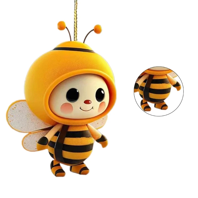 Acrylic Bees Car Rear View Mirrorr Hangings Decorations Pendants for Automotive Dropship