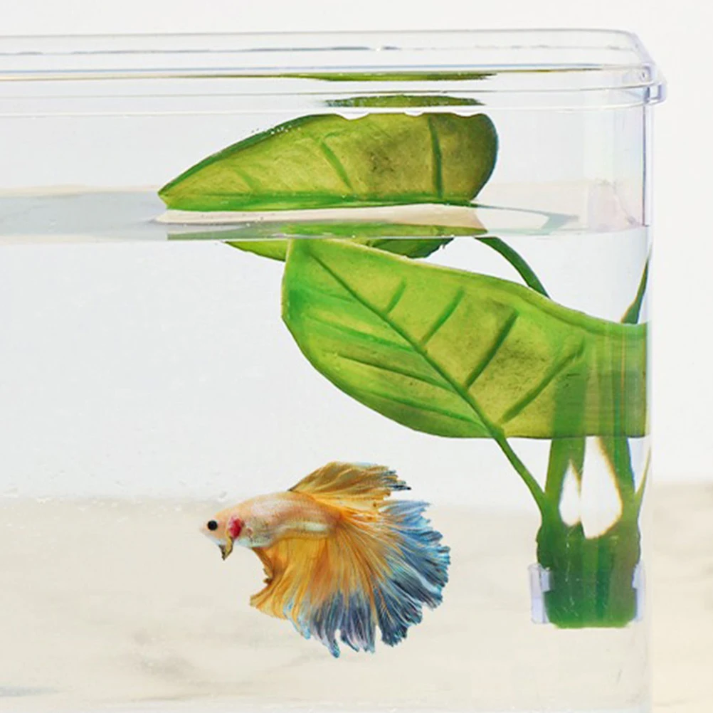 

2Pcs Betta Leaf Pad Aquarium Decorations Fish Tank Accessories Natural Looking Hiding Spot for Betta Fish Aquarium Toy