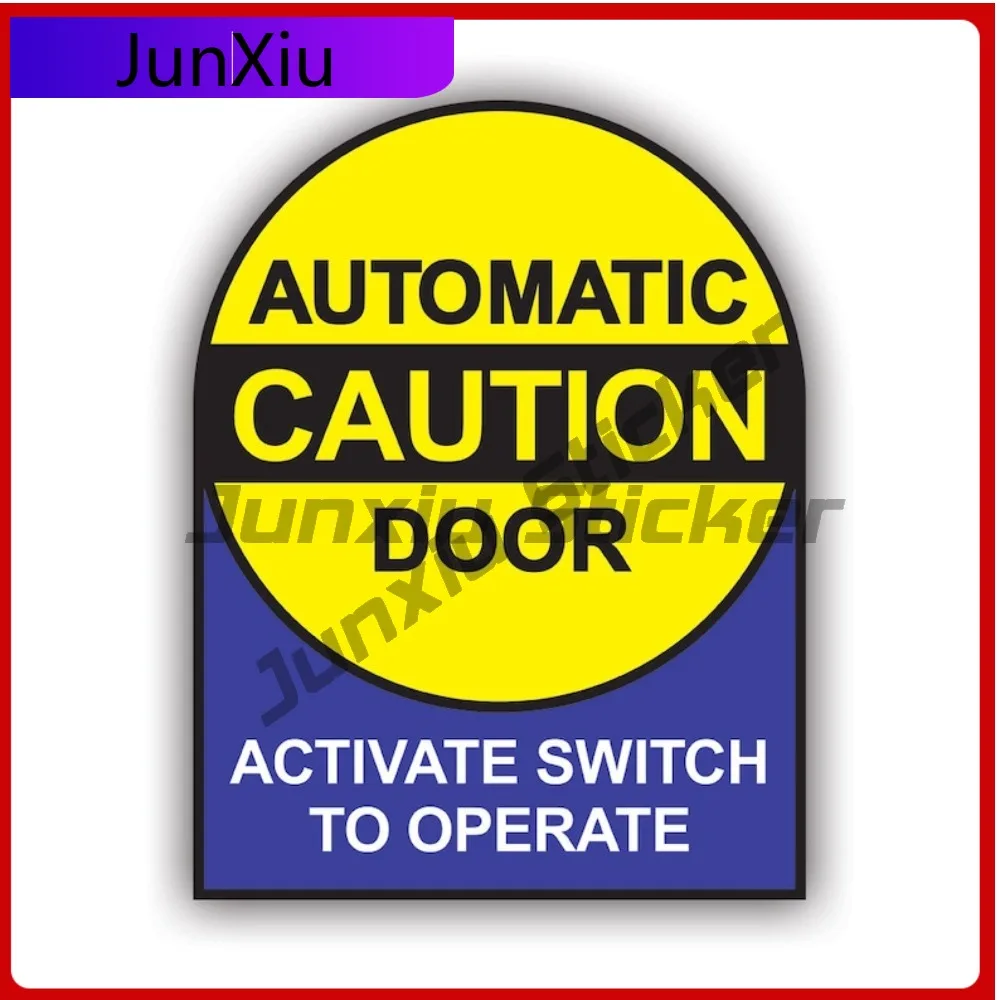 

Caution Automatic Door Sticker Uv Protected Decals Auto Decor Car Sticker Vinyl Decal Die Cut Sun Protection Waterproof Durable