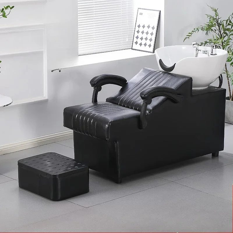 Modern Retro Salon Chair Professional Comfortable Hair Salon Exclusive Shampoo Chairs Luxury Reclining Meuble Salon Furniture