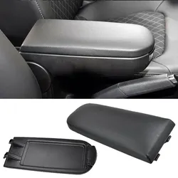 Black Leather Car Center Console Armrest Cover Lid for Seat ibiza 6J 2009 2010 2011 2012 2013 2014 2015 2016 Accessories