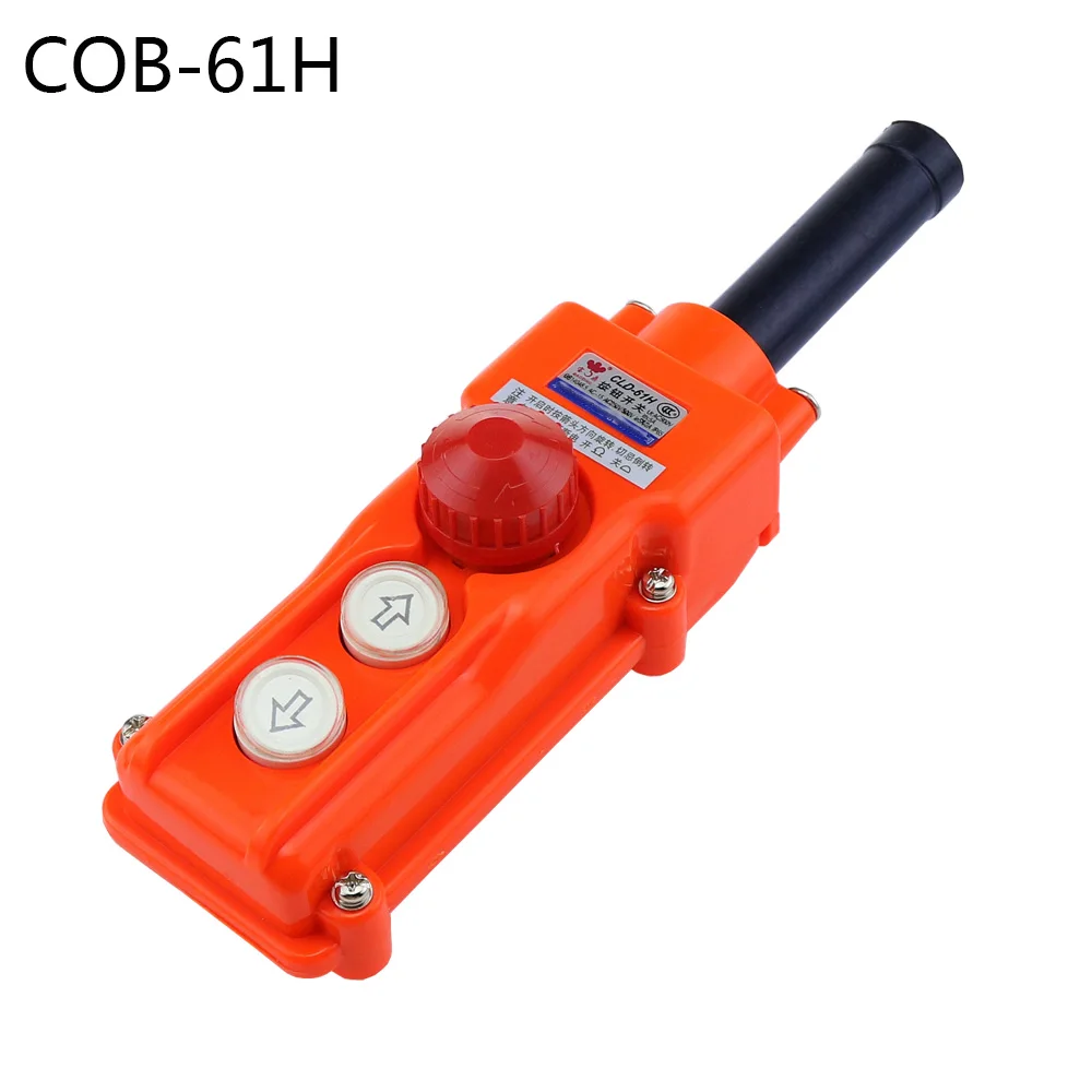 cob Rainproof Up-down Pushbutton Crane Hoist Switch ,Waterproof COB-61h push button switch