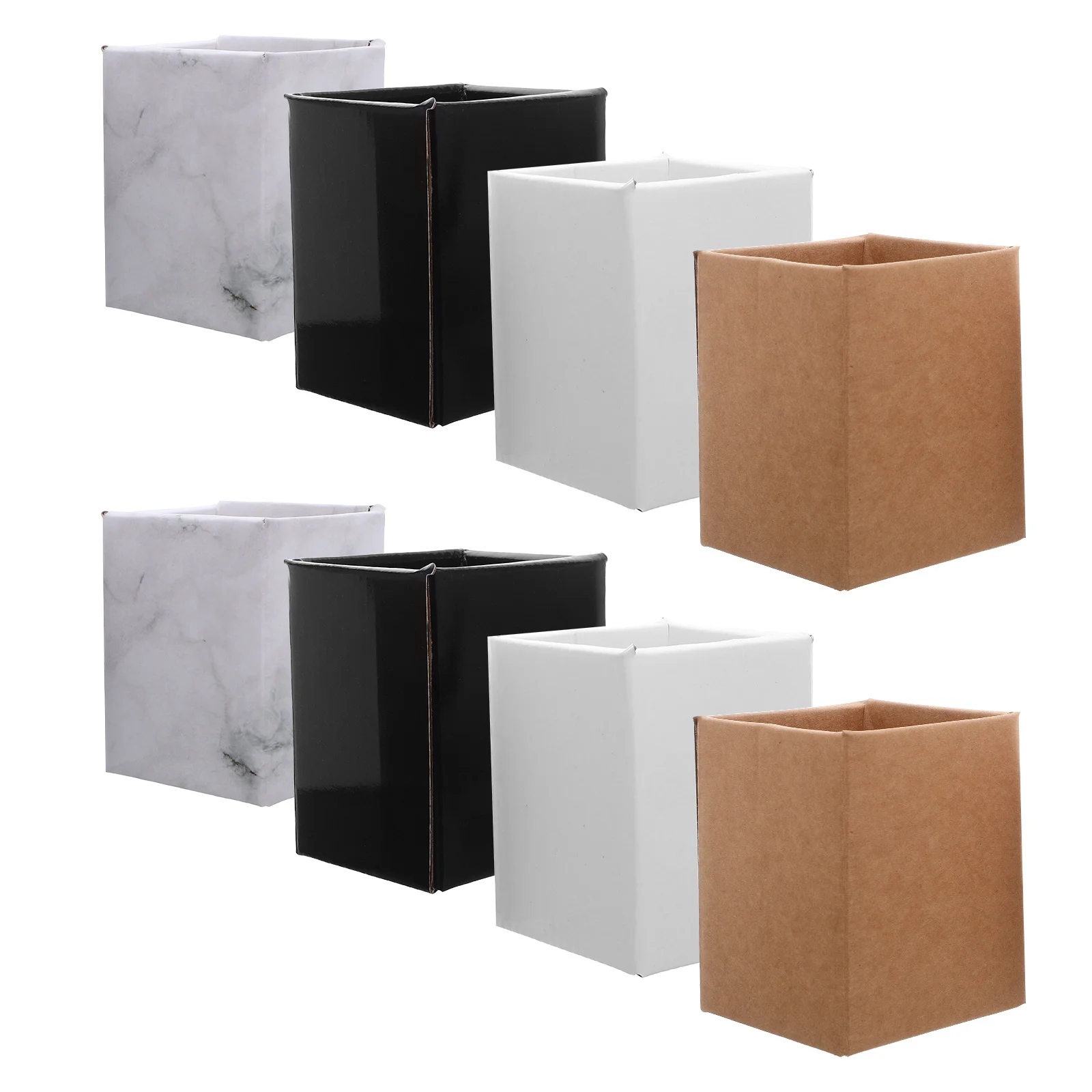 

8Pcs Paper Pencil Holders Square Pen Stand Desk Organizer Brush Holder Multifunctional Storage for Office Classroom