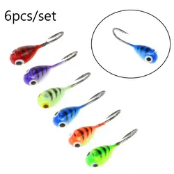 6 Pieces 2cm 1.6g Colour Whale Shaped Mini Metal Lead Head Hook Bait Fishing Jigging Lure Fish Jigs Winter Ice Fishing Lure