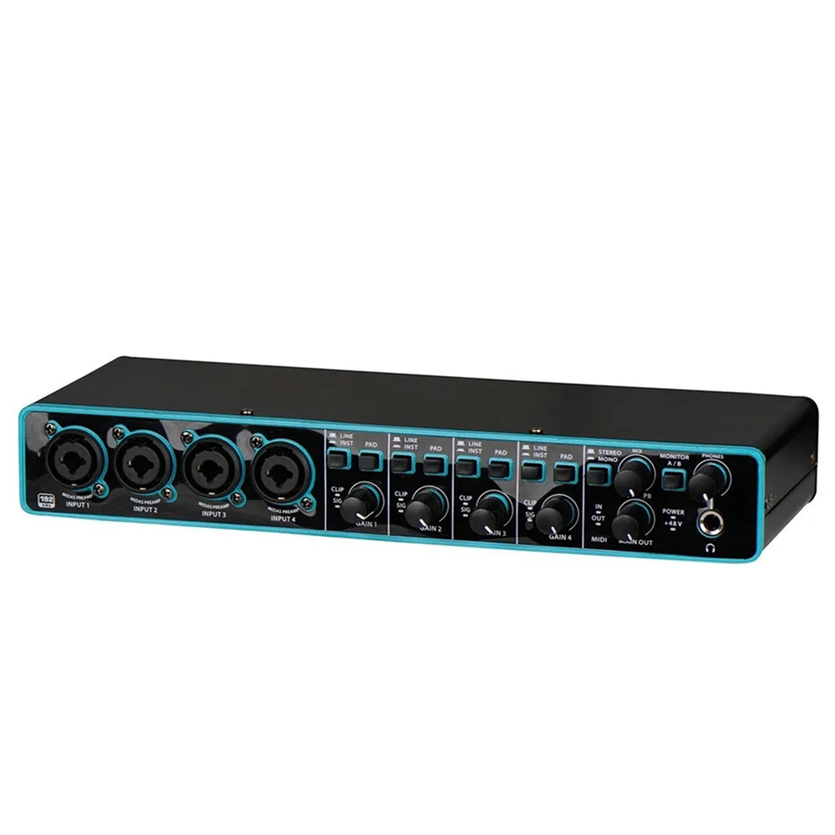 RISEN Interfaccia audio Scheda audio Interfaccia USB professionale Registrazione in studio 4x4 con preamplificatore microfonico per strumento musicale