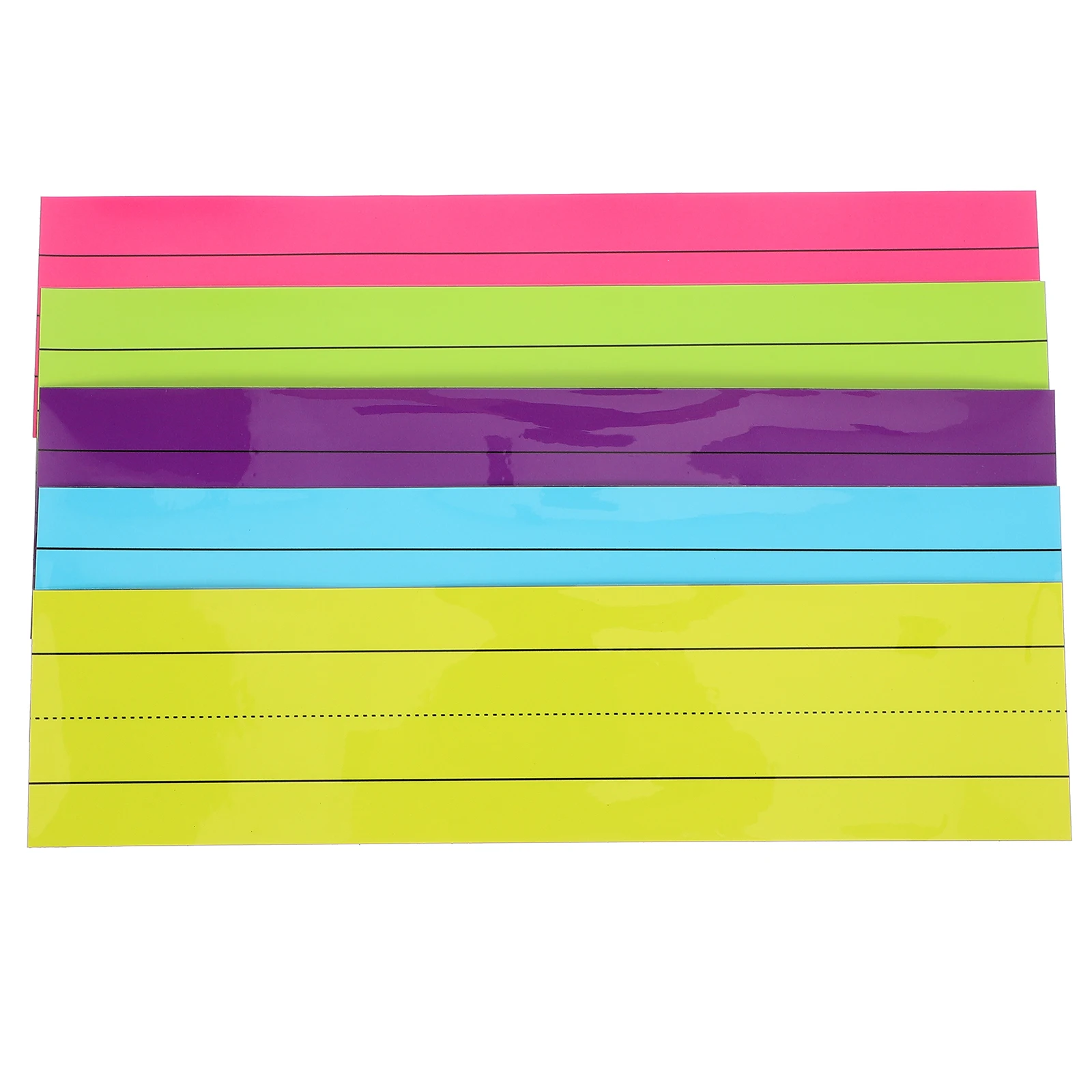 5pcs Colored Note Cards Magnetic Sentence Strips For Students Reusable Dry Erase Strips For Learning Office Supplies