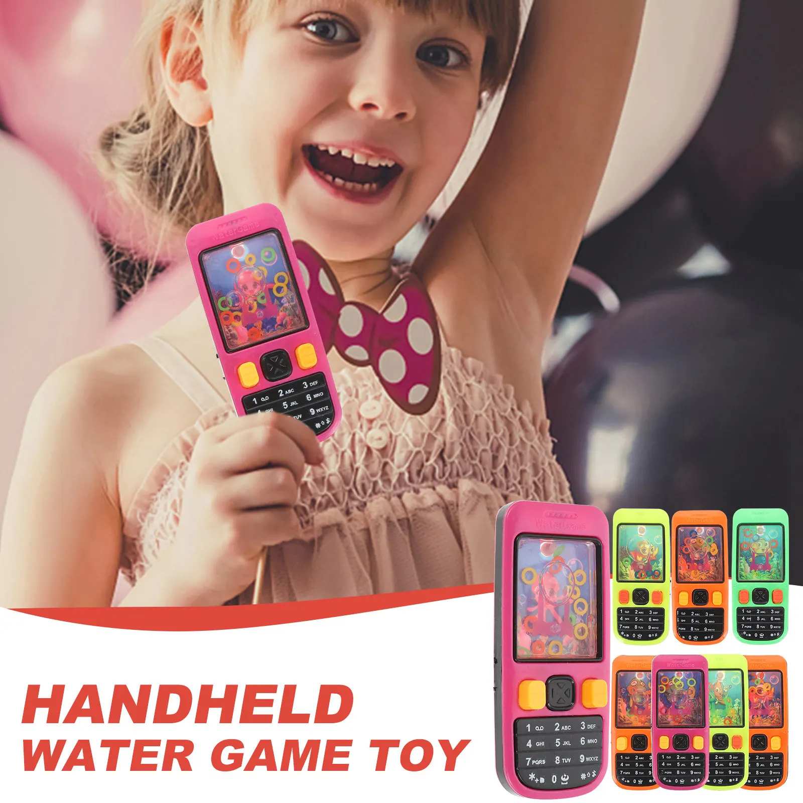 8Pcs Interactive Ring Toss Water Game for Kids Handheld Creative Phone Style Safe Smooth Edges Parent Child Play Party Activity