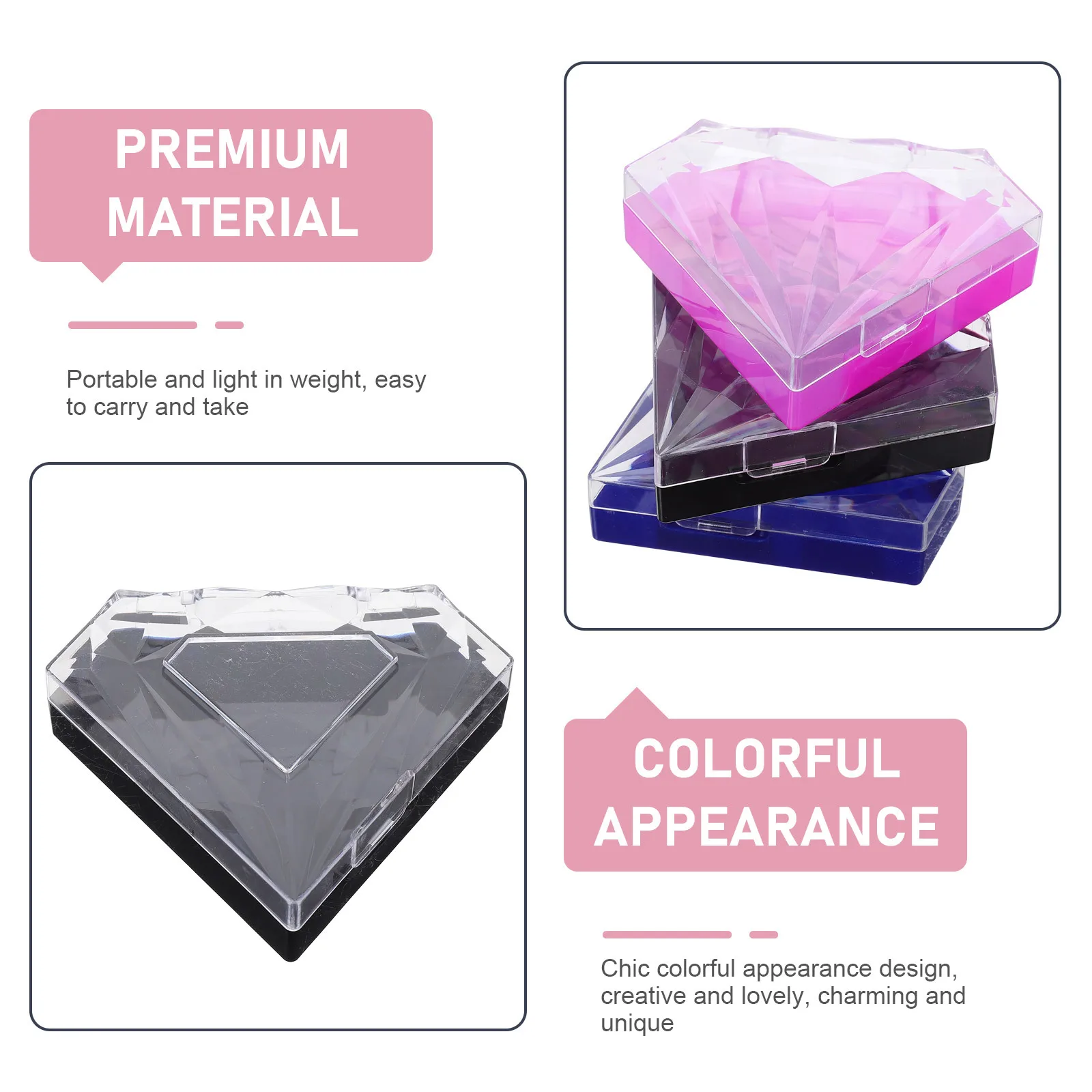 

3Pcs Boxes Colorful Exquisite False Eyelash Storage Organizer Case for Makeup Lovers Lash Case Eyelash Organizer