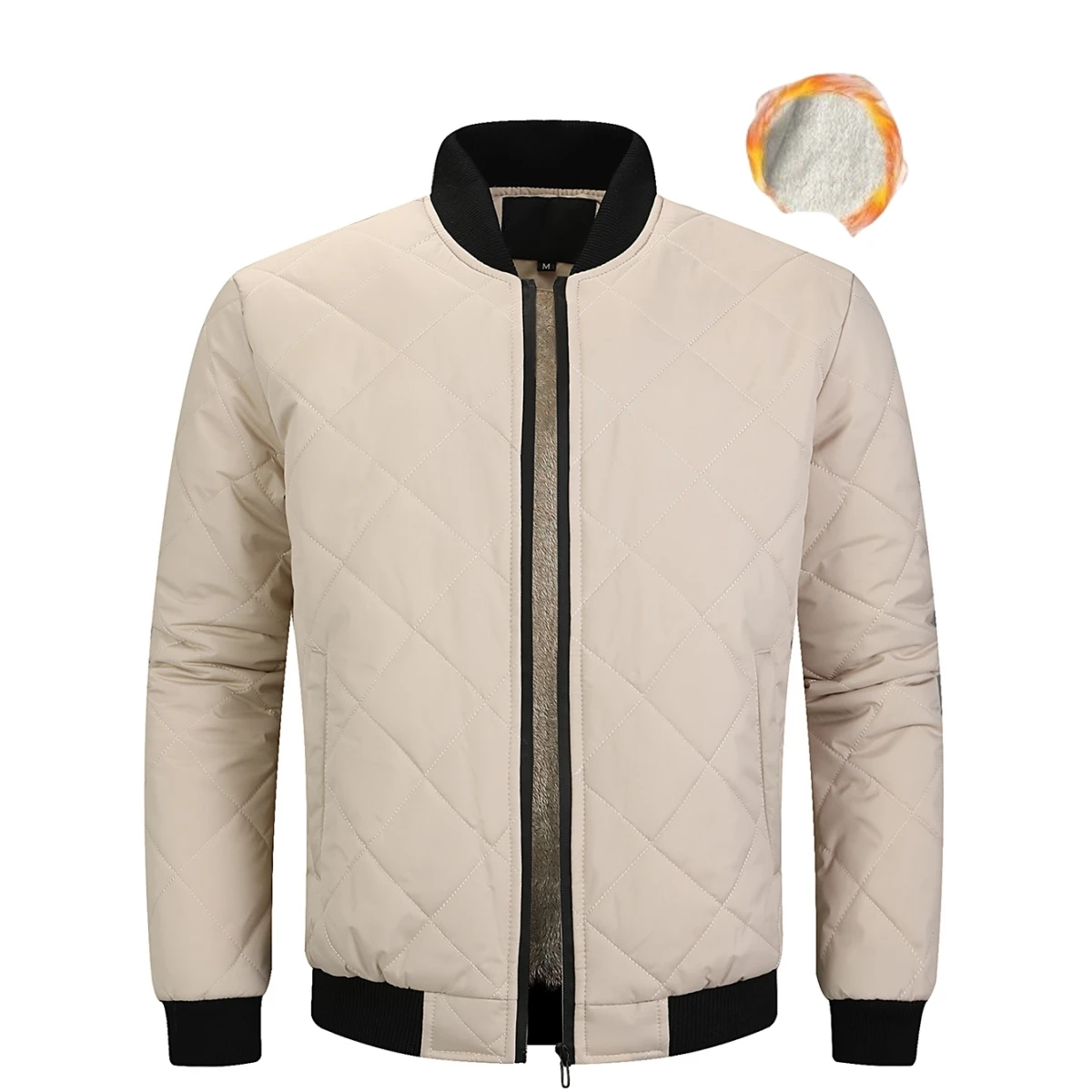 

Мужское утолщенное осенне-зимнее спортивное хлопковое пальто с воротником-стойкой, уличная стеганая куртка, теплый повседневный кардиган для холодной погоды