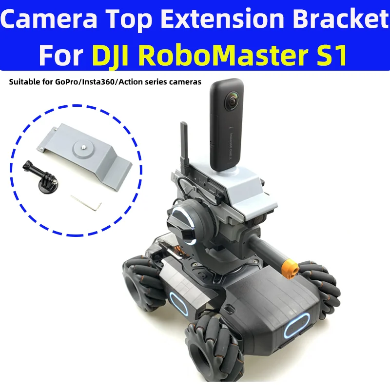 For DJI RoboMaster S1 Educational Robot Top Extension Bracket GoPro 13 12/Insta360 X4/3 Osmo Action5pro Camera Adapter Accessory