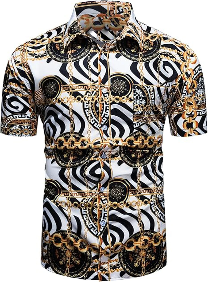 الرجال جديد الاستوائية قصيرة الأكمام بحر ثلاثية الأبعاد قميص مطبوع الشارع عادية المنزل حفلة تنفس التلبيب زر قميص هاواي صيفي الرجال #6