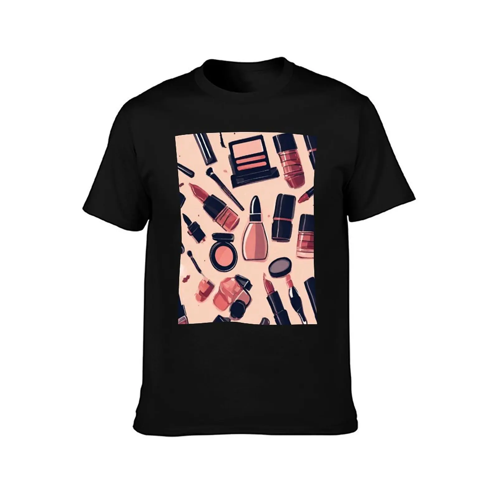 Makeup Pattern T-Shirt Plus Size Gym Sports T-Shirt