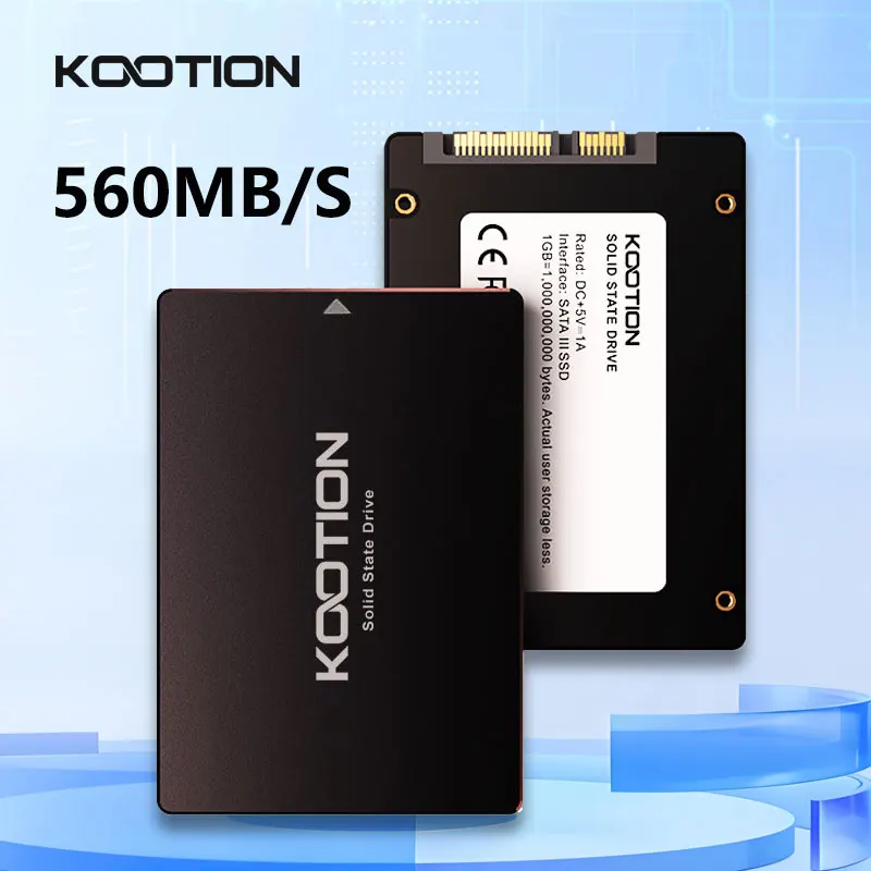 KOOTION SSD SATA 3, Disco Rígido de 2.5, SSD de 64GB, 128GB, 240GB, 256GB, 480GB, 512GB, HD SATA3, Unidade de Estado Sólido para Laptop e PC