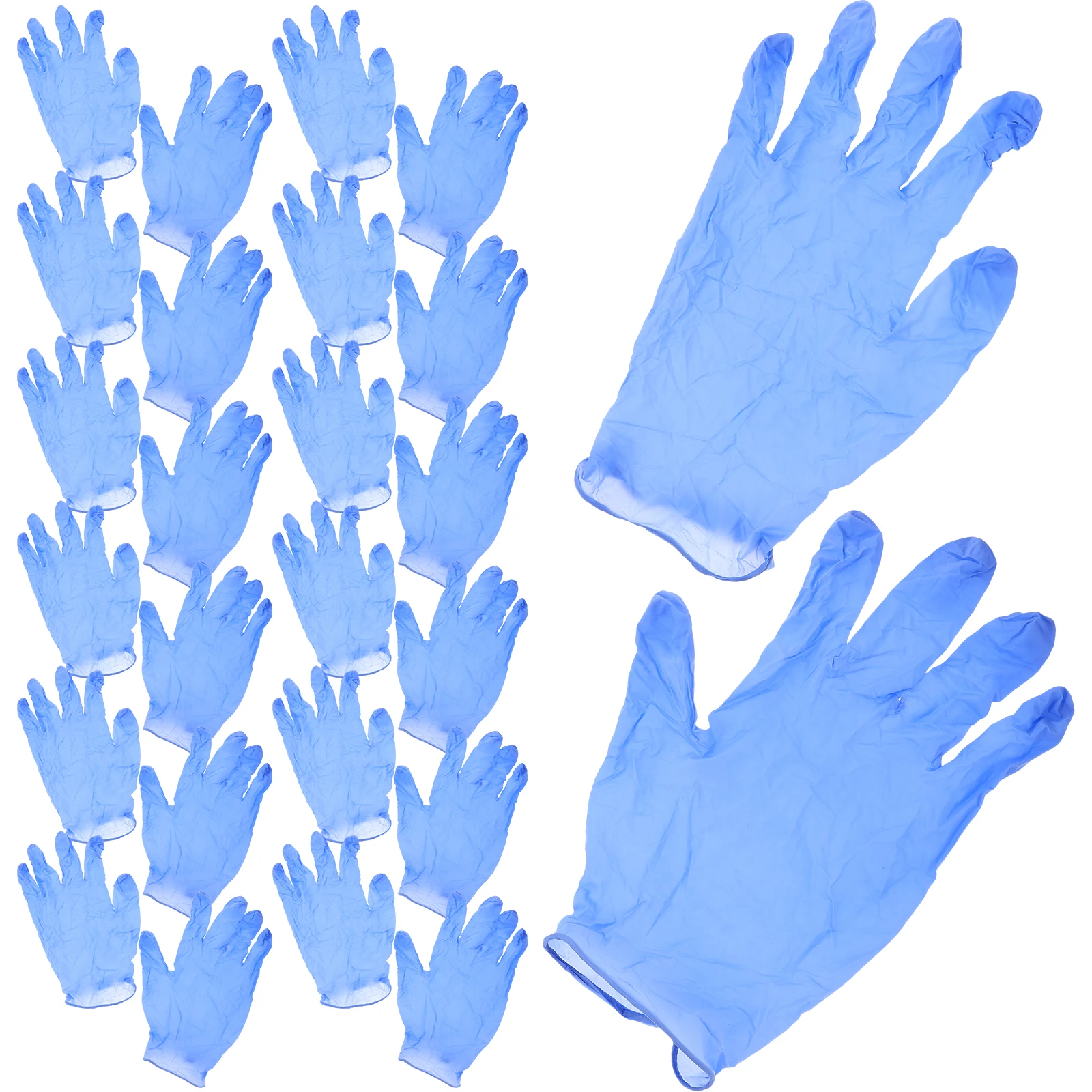

100 Pieces Nitrile Disposable Butyronitrile Rubber Gloves Purple Blue XL Size Heavy Duty Oil Resistant Solvent Proof Durable