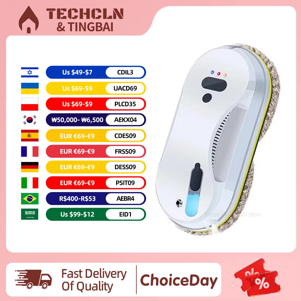 

Интеллектуальный робот для мытья окон, ультразвуковой распылитель воды, 5600 Па, супер всасывание