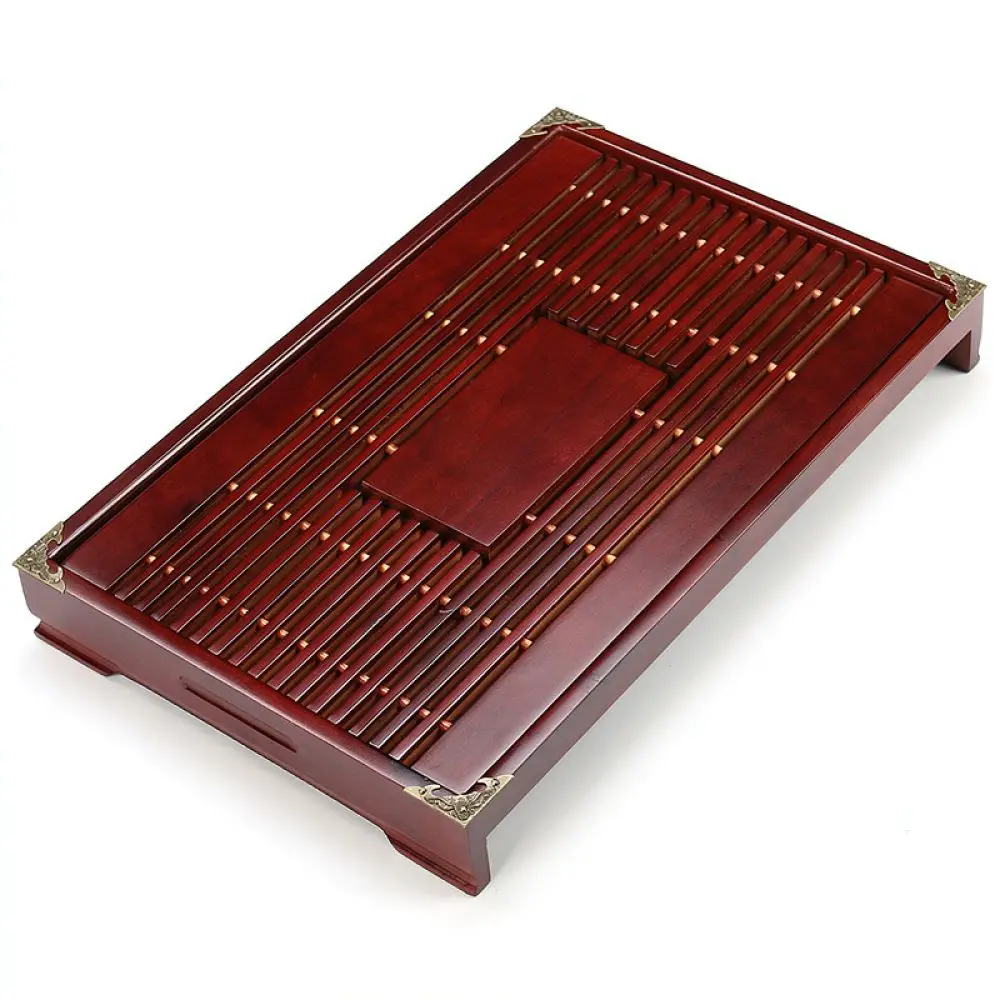 Solid Wood Tea Tray Multifunctional Drawer Storage Drainage Table Modern Tea Ceremony Serving Tray For Daily Tea Set