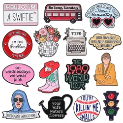 Music Album Enamel Pins Famous Female Singer Song Lyrics Fan Souvenirs Brooches Lapel Badge Fashion Jewelry Gifts for Friends