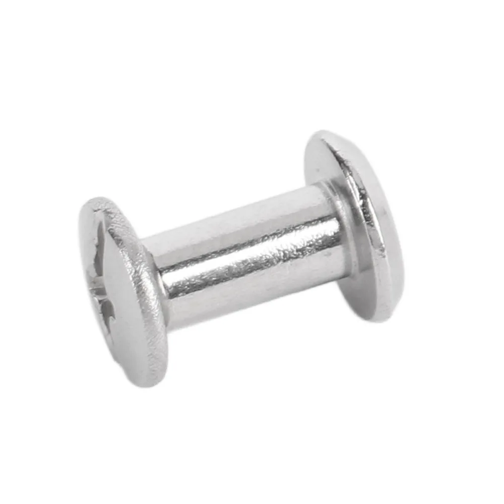 50set Practical Stainless Steel Binding Screws Slotted Cross Head Silver Color Snap Rivets Stud Bolts For Leather Decoration