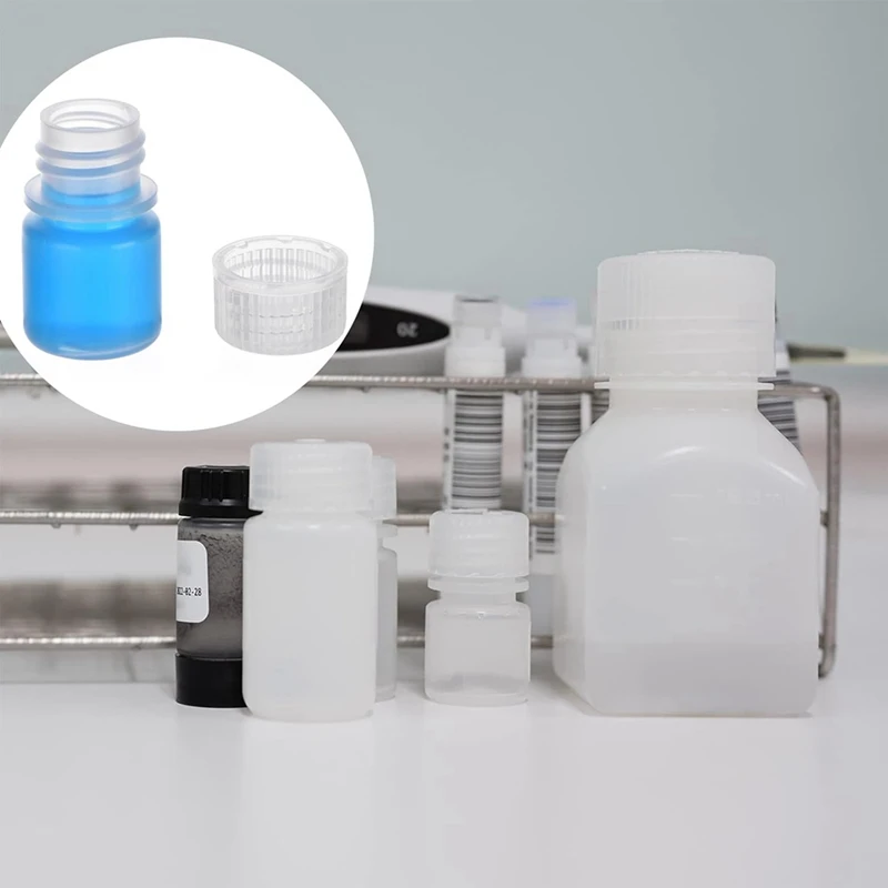 50 قطعة 8 مل مجموعة الزجاجات البلاستيكية زجاجة كاشف واسعة الفم ، زجاجات فارغة صغيرة ، مجموعة زجاجات عينة من مادة البولي بروبيلين