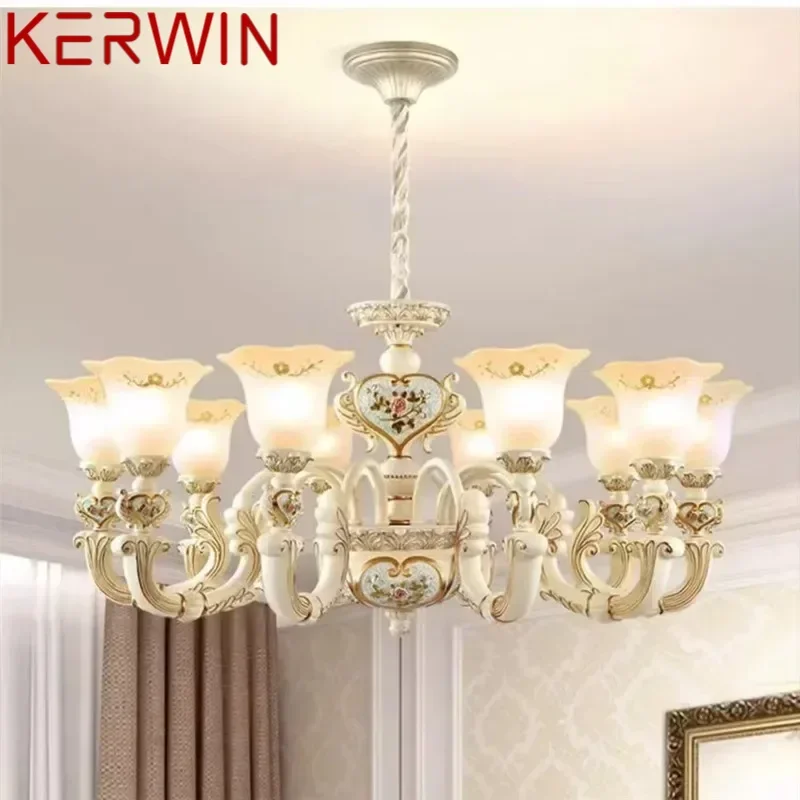 KERWIN European Luxury Living Room Pendent Lamp American Retro Restaurant Bedroom Villa Hotel Clothing Store Cafe Chandelier