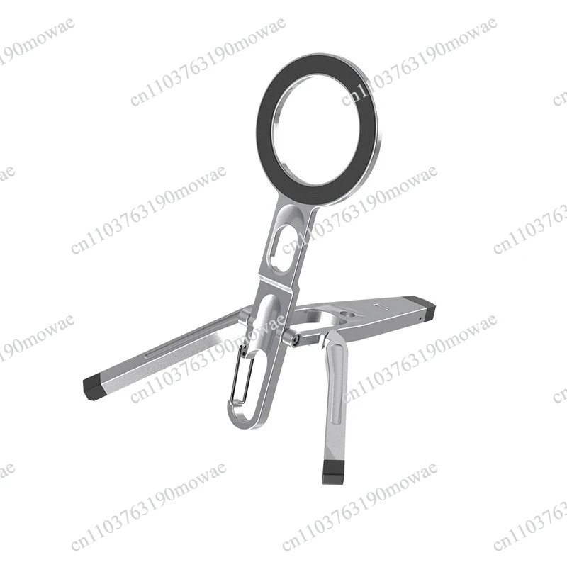 Magnetic Fold Aluminum Tripod Stand Desktop Hand Support With Carabiner Accessory
