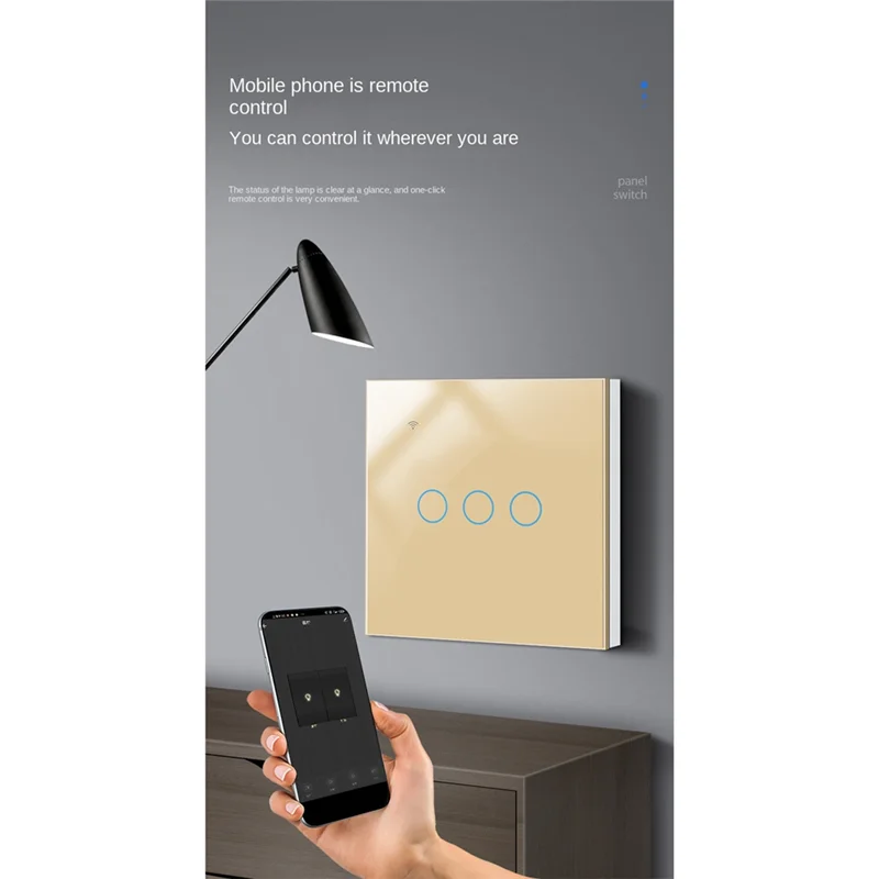 

Подходит Thinkhome Tuya Zigbee Интеллектуальный переключатель управления Сенсорный выключатель света Single Zero Fire Line Универсальный 2-переключатель золотого цвета