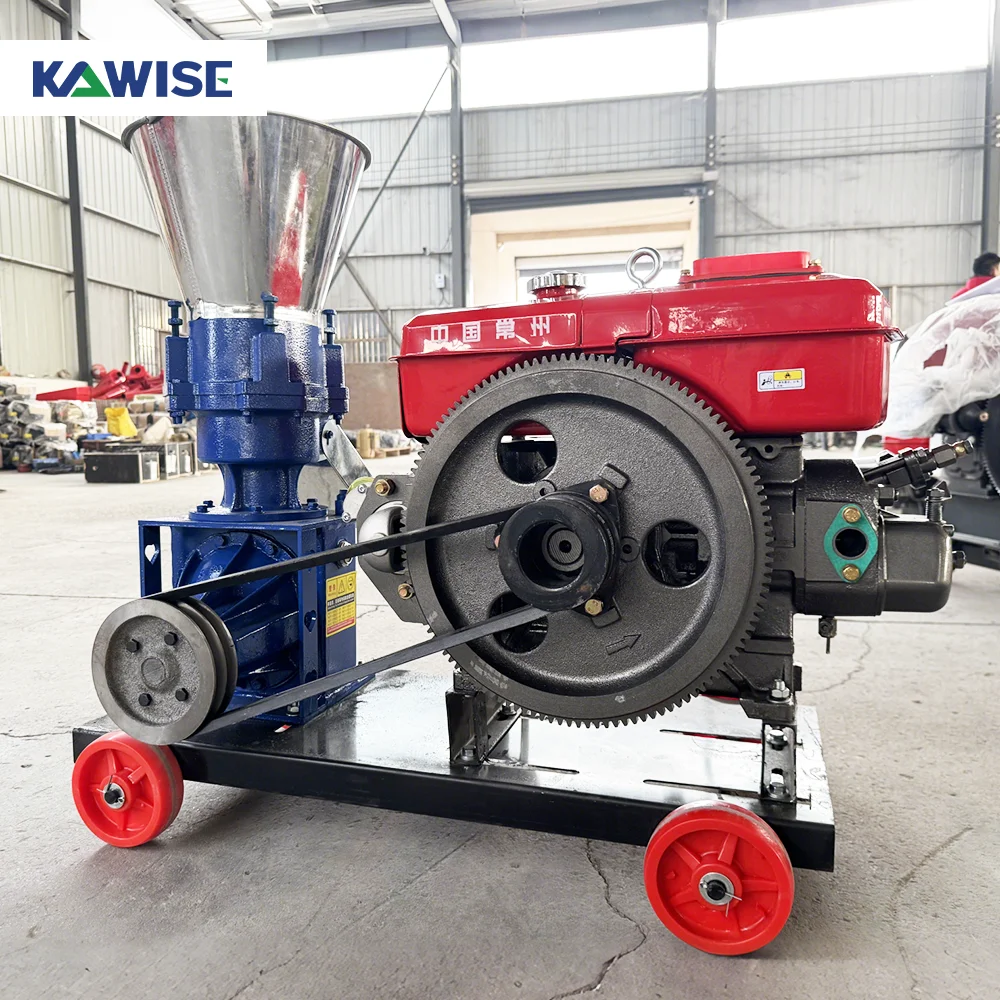 AIROW New Diesel Engine Driven Feed Pellet Machine for Rural Areas Making Chicken Pig Goat Feed with Alloy Steel Construction