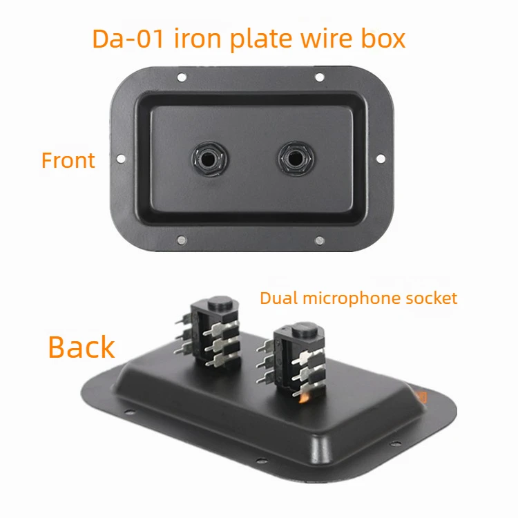 VYOPBC 2PCS Stage Speaker Aansluitdoos Metalen Plaat XLR-ingang + 6.35mm Microfoon Jack Audio Connector Paneel