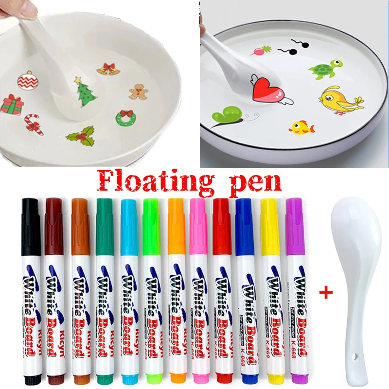 Magical Water Painting Pen Colorful Mark Pen Markers Floating Ink Pen Doodle Water Pens Children Montessori Early Education Toys