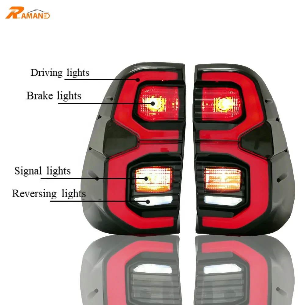 

Заводская лампа светодиодного заднего фонаря для Hilux Revo Rocco 2015 2016 2017 2018 2019 2020 2021 с крутым пусковым фонарем Новые предметы 4x4 автомобиля