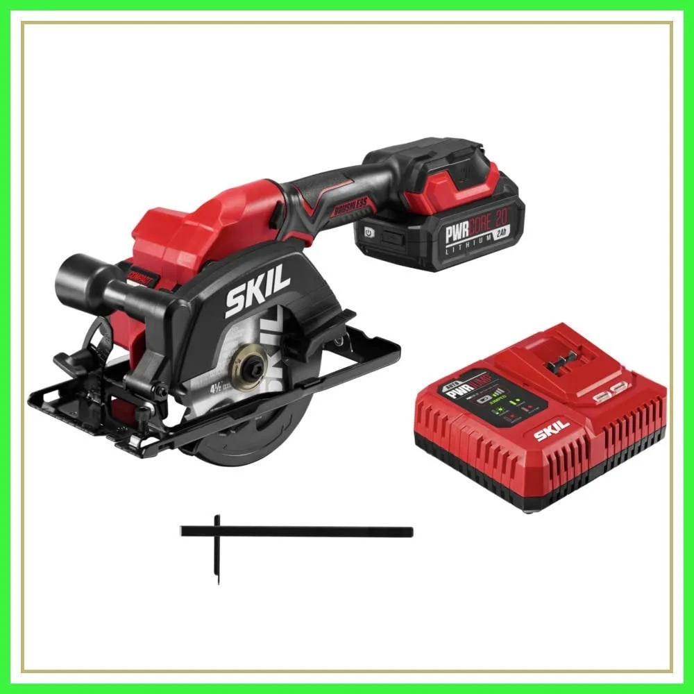 

20V 4-1/2 in. Compact One-Hand Circular Saw Kit with 2.0Ah Battery and Charger, 6000 RPM