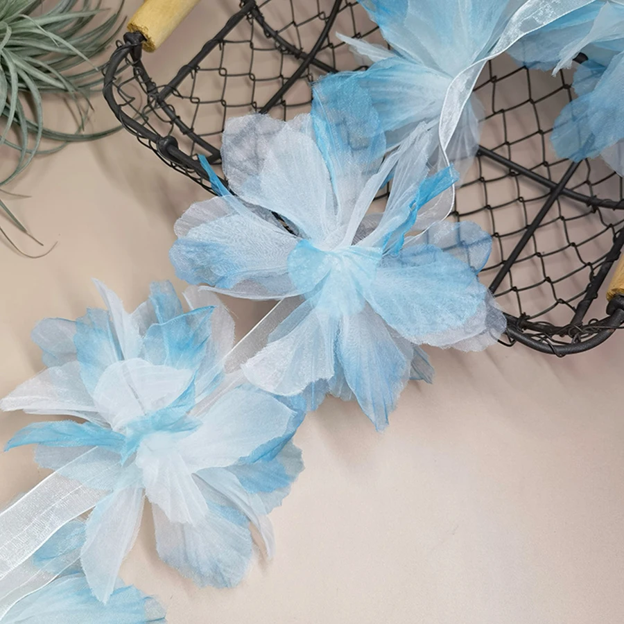 10 Stück 3D-Blumenstickerei-Spitzenapplikationen Kleidungsreparatur DIY Nähzubehör Weihnachtsbaum Weihnachtsdekoration – Detail 5