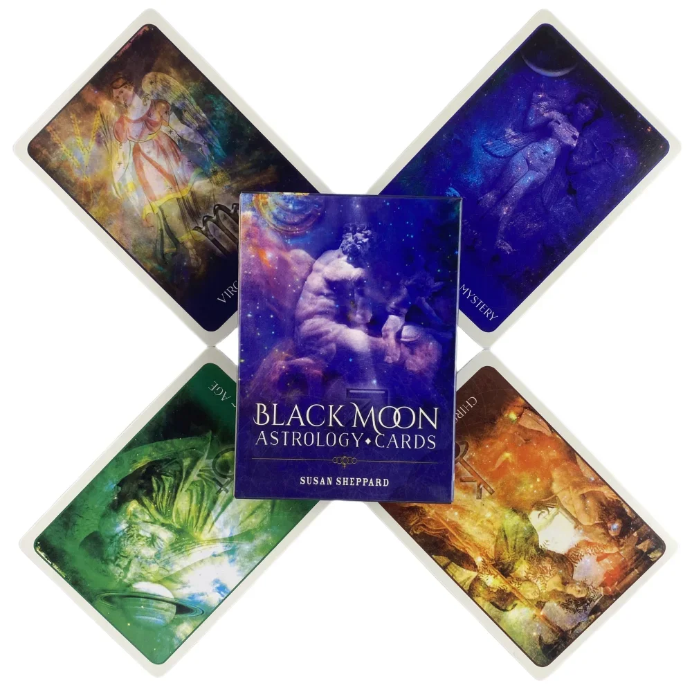 Cartes Oracle d'astrologie Black Moon, 52 cartes de tarot, édition anglaise, jeu de divination, jeux de société