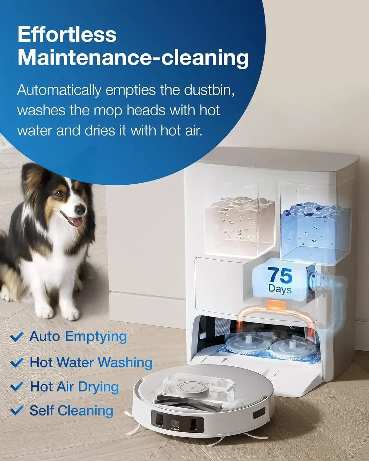 Mop Washing,Auto Hot Air-DryingL # Omni Robot Vacuum And Mop,Hot Water