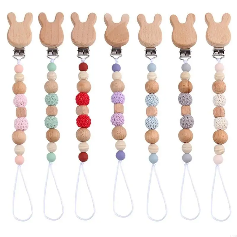 

Cartoon Rabbit Baby Pacifier Clip Chain Toddlers Crib Soother Organiser Infants Pacifiers Holder Strap Rope for Newborns L8RB