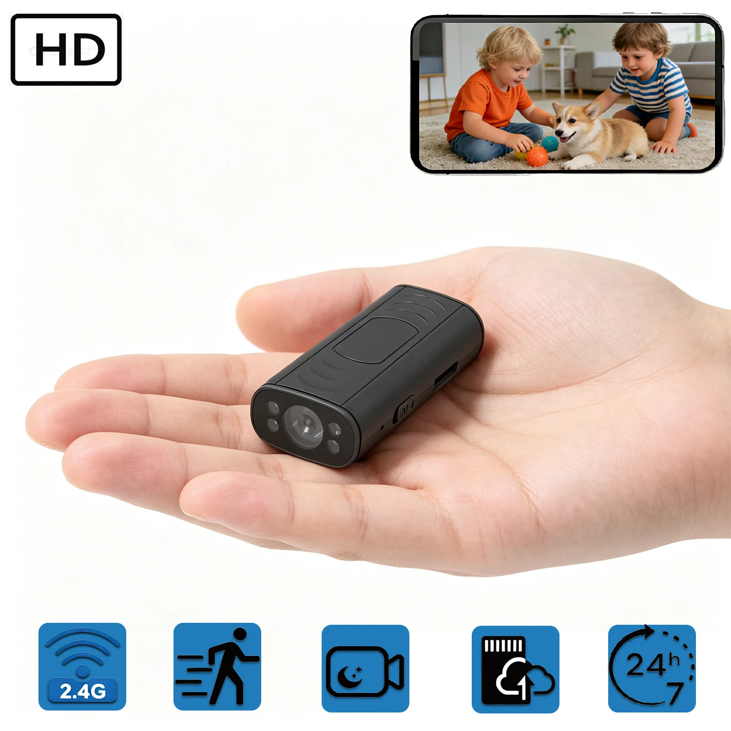 Image of Nächste Generation Kompakte Sicherheitskamera Superkleine Tragbare Kabellose WLAN-Smart-Kamera, Mini-Heimsicherheitskamera, Fernüberwachung
