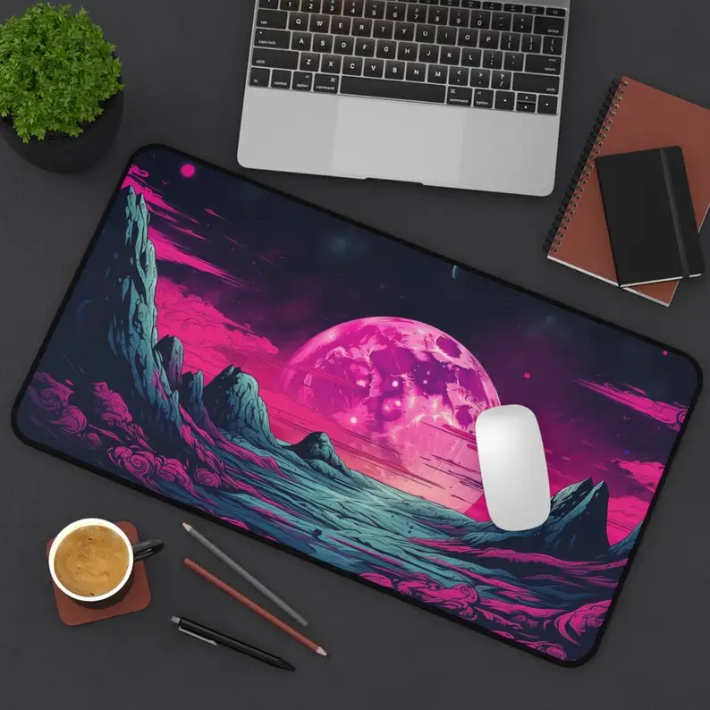 

Pink Moon Pattern Mouse Pad, Non-slip Waterproof Mouse Pad, Office Gaming Desk Decoration Mat, Perfect Gift for Friends.