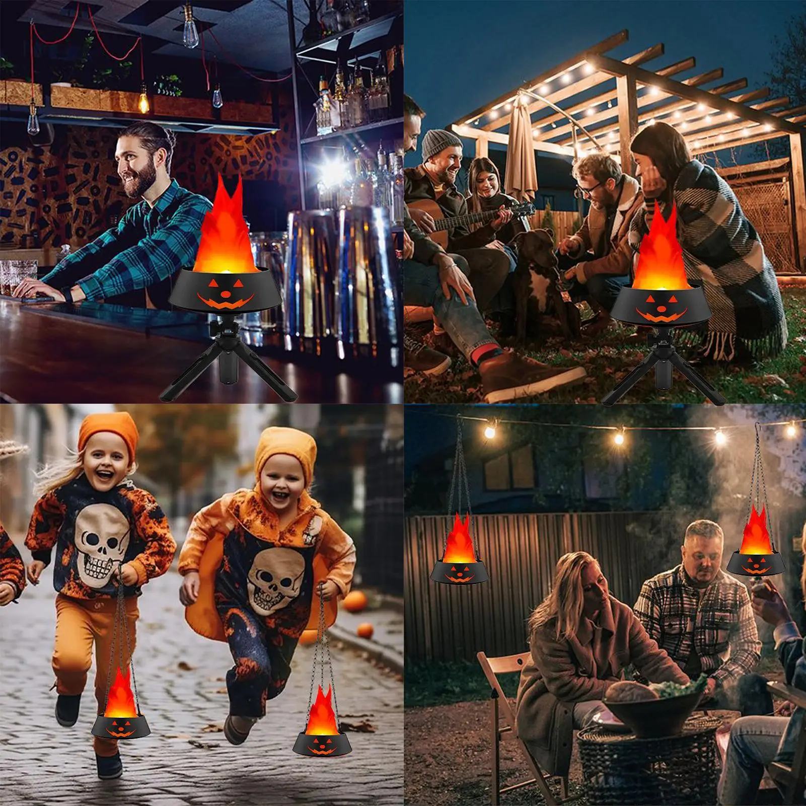 3D Fake Flame Lamp Festival LED Light Long-Lasting Desktop Ornaments for Home Yard Garden Bar Night Clubs Parties