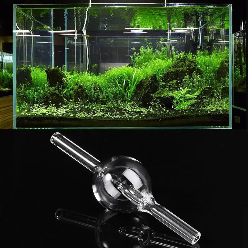 Glass CO2 Diffuser Transparent CO2 Bubble Counter for Fish Tanks Planted Tanks Aquarium Accessory B03E