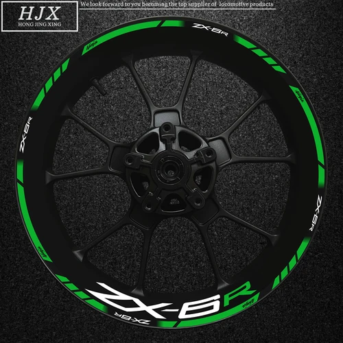 Imagen 1 del producto Pegatina de cubo para motocicleta Kawasaki Ninja ZX6R, pegatina reflectante de alta calidad con logotipo de Zx-6r para decoración de llanta
