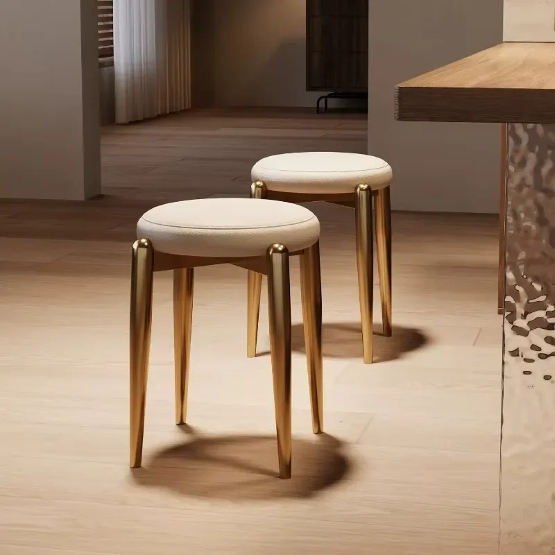 Modern Round Dining Chair Stackable Stool Space Saving Design for Small Apartment Kitchen Living Room Furniture Home Decor